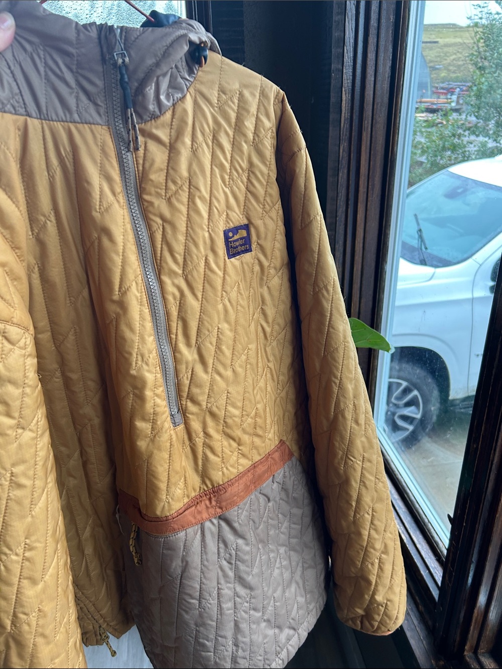 Howler Brothers Mustard and Tan Quilted Pullover Anorak